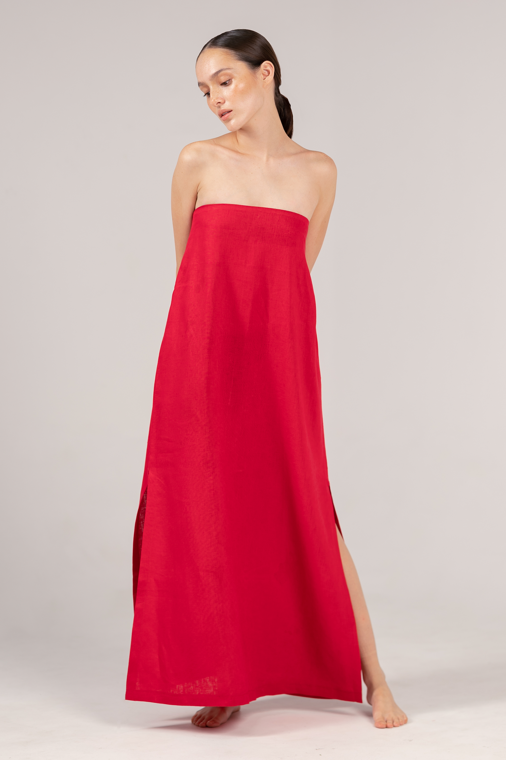 Nikolai Slip Dress Red