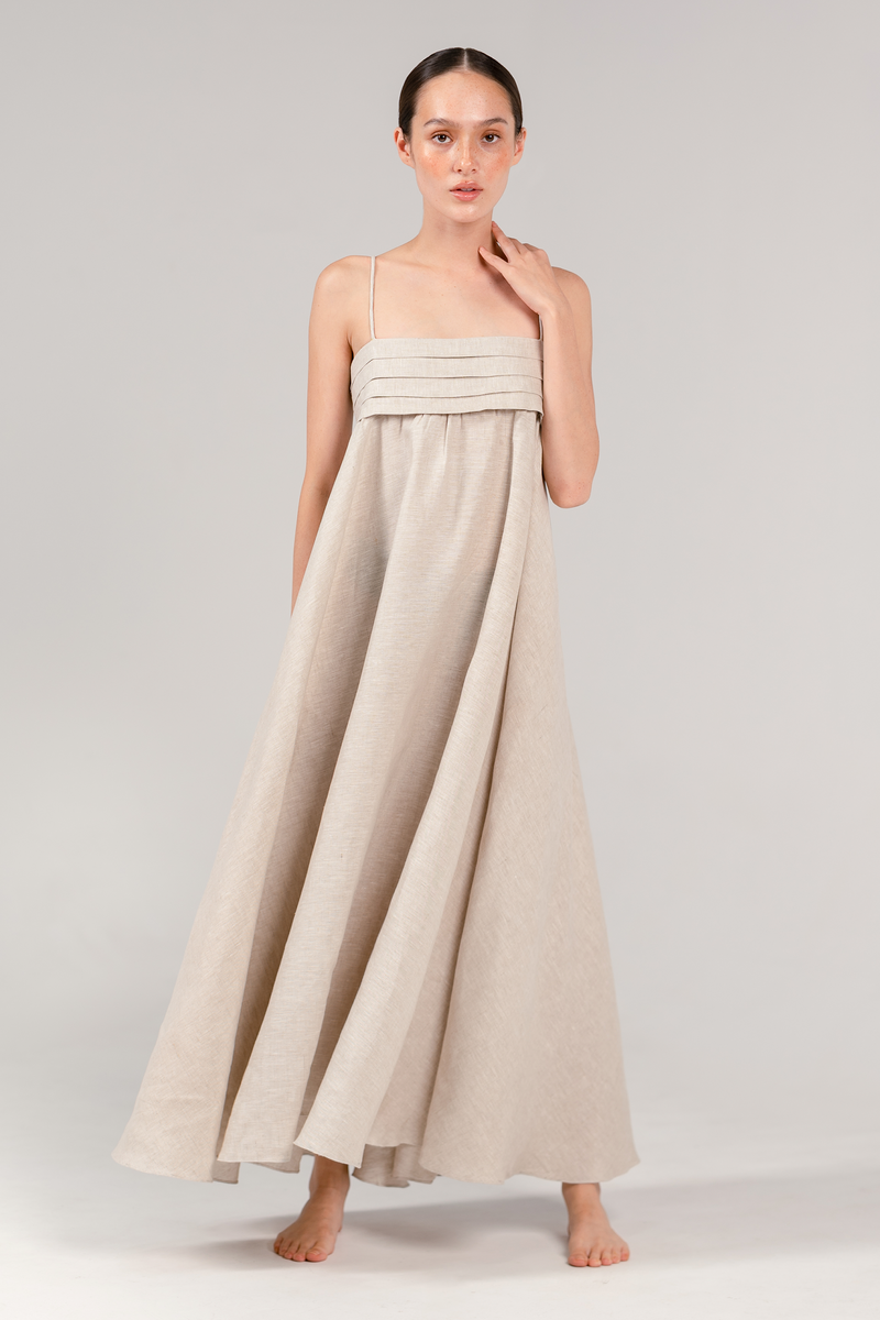 Priscilla Maxi Dress Oatmeal – TRUDE LIZARES