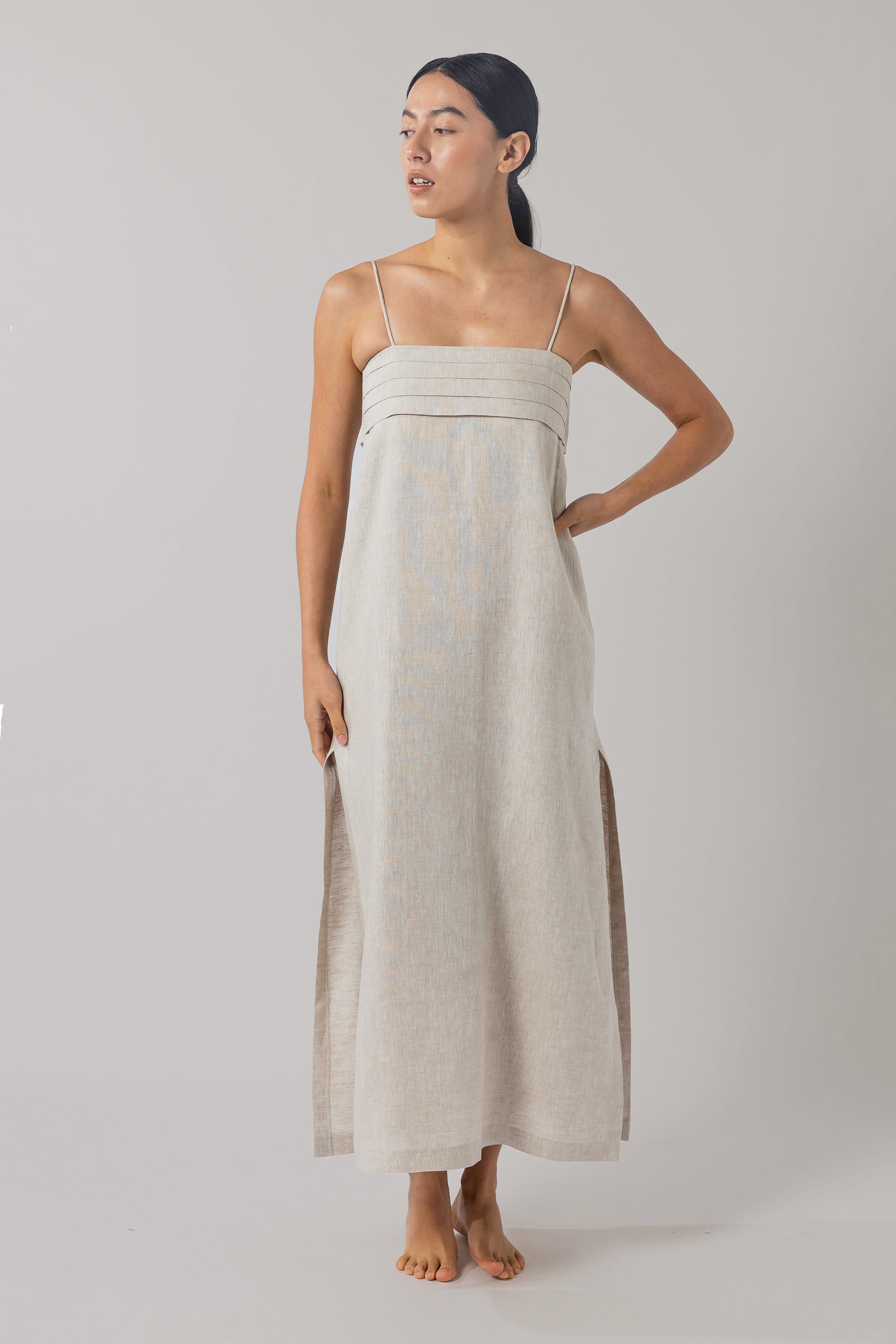 Clara Slip Dress Oatmeal