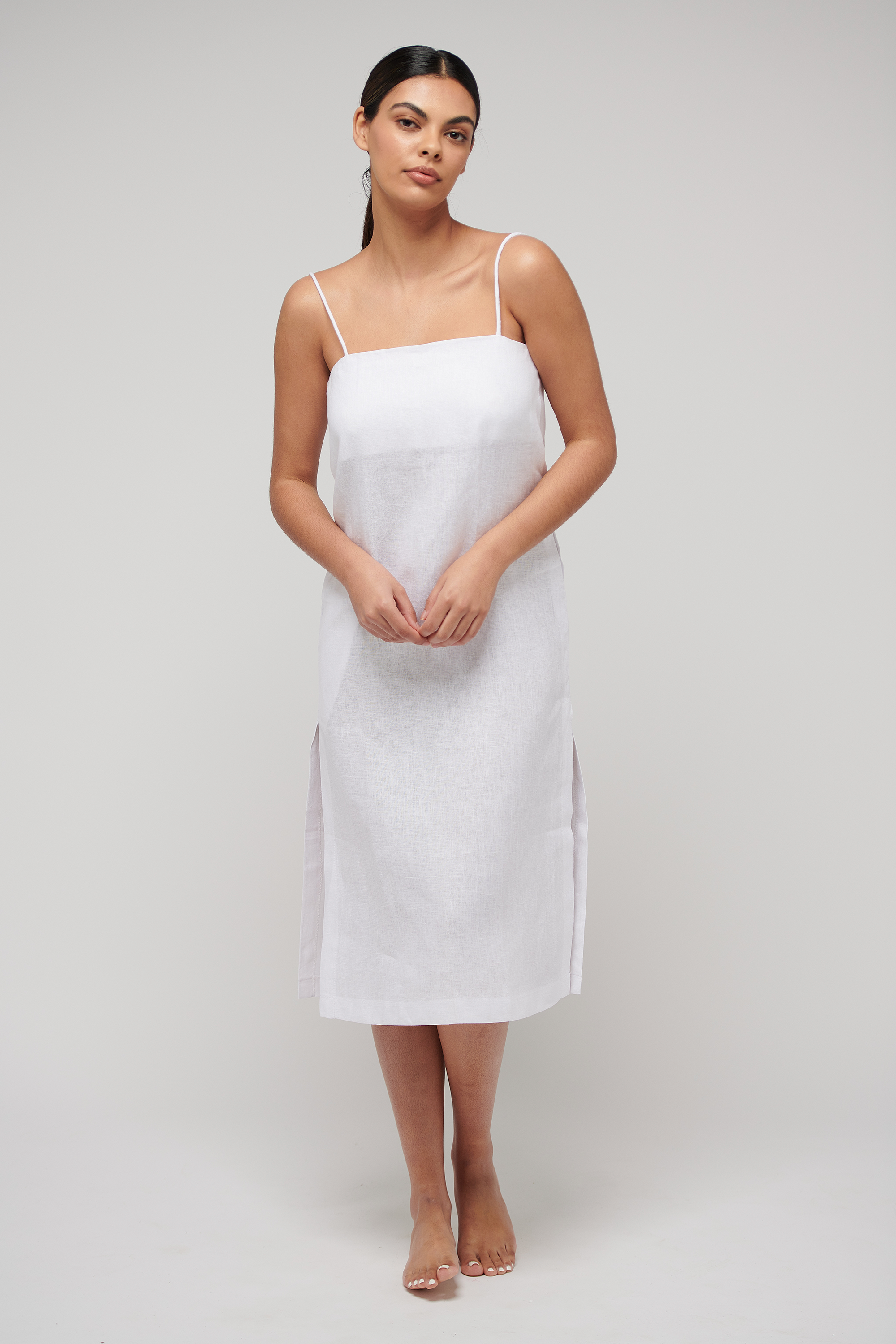 Isabella Slip Dress White